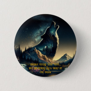 Chapa Redonda De 5 Cm Howling Wolf