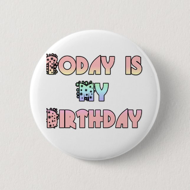 Chapa Redonda De 5 Cm Hoy es mi arte de cumpleaños (Anverso)