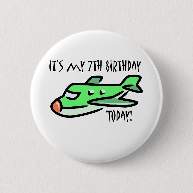 Chapa Redonda De 5 Cm Hoy es mi séptimo cumpleaños (Anverso)