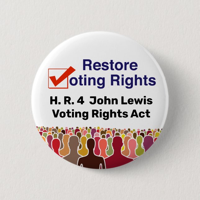 Chapa Redonda De 5 Cm HR4 Ley de derechos de voto de John Lewis (Anverso)