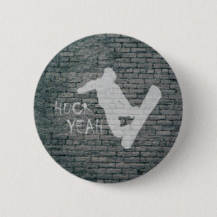 Chapa Redonda De 5 Cm Huck Yeah (Snowboarding)