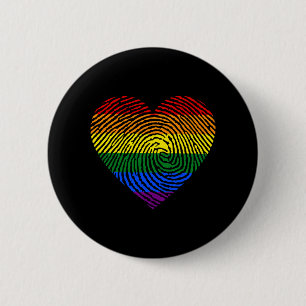Chapa Redonda De 5 Cm Huella digital de la bandera LGBT Orgullo de regal