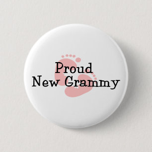 Chapa Redonda De 5 Cm Huellas de orgullosa nueva bebé Grammy