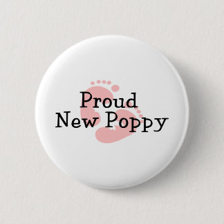 Chapa Redonda De 5 Cm Huellas Orgullosa Nueva Bebé Poppy Niña
