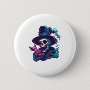 Chapa Redonda De 5 Cm Huesos Abra-Cadabra - Funny Magic Skull