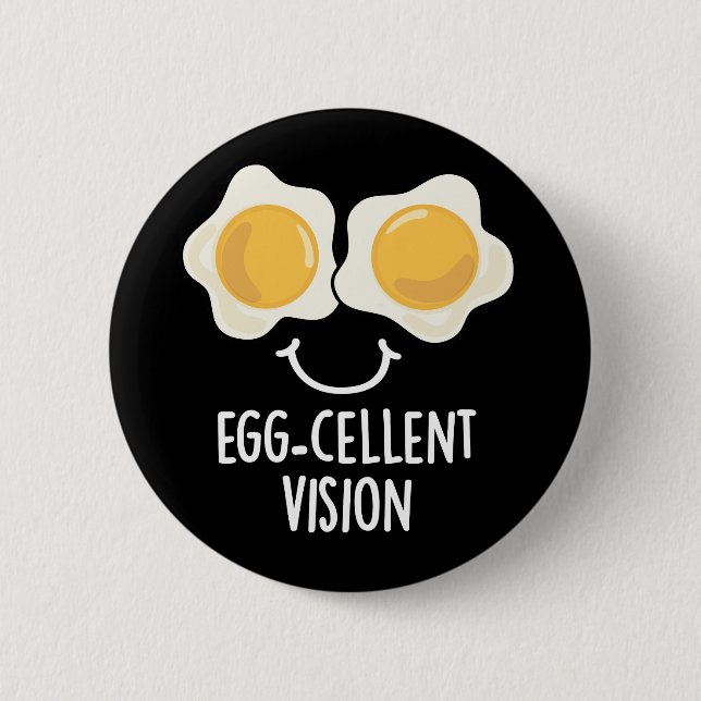 Chapa Redonda De 5 Cm Huevo-cellent Vision Funny Egg Pun Dark BG (Anverso)
