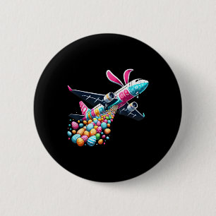 Chapa Redonda De 5 Cm Huevo de Pascua de Abunny Airplane Niños Niños Pas
