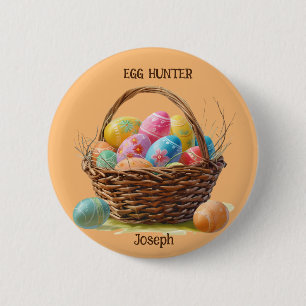 Chapa Redonda De 5 Cm Huevo de Semana Santa de Wicker Wonderland Hunt To