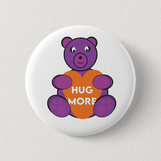 Chapa Redonda De 5 Cm Hug More Teddy (Anverso)