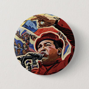 Chapa Redonda De 5 Cm Hugo Chávez - estilo de la Revolución Personaliz