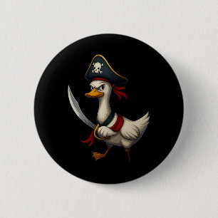 Chapa Redonda De 5 Cm Hugvyn Halloween Pirate Goose Spooky Goose Costume