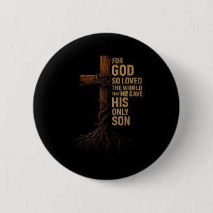 Chapa Redonda De 5 Cm Hugvyn Jesús Dios Amó Tanto Al Mundo Cruz Juan 3_1