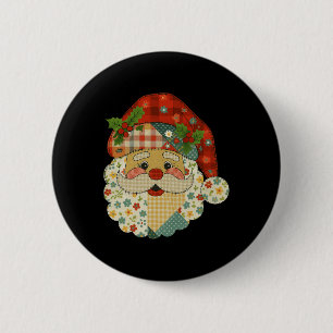 Chapa Redonda De 5 Cm Hugvyn Navidades Santa Claus Patchwork Mateo Fa