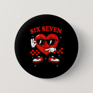 Chapa Redonda De 5 Cm Hugvyn Seis Siete Corazón 6 7 Meme Niño Niña Diver