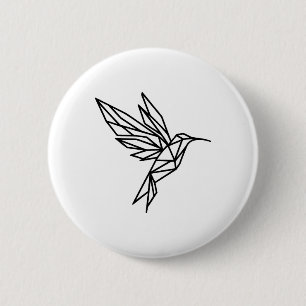 Chapa Redonda De 5 Cm Hummingbird geométrico