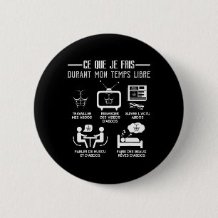 Chapa Redonda De 5 Cm Humor Abs Bodybuilding Free Time Work 6 paquetes