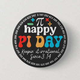 Chapa Redonda De 5 Cm Humor Be Irrational Celebrate Pi Symbol Math 
