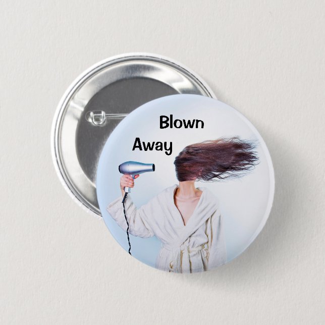Chapa Redonda De 5 Cm Humor del pelo (Anverso y reverso)