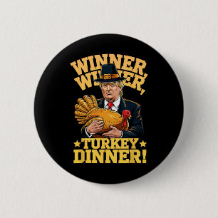 Chapa Redonda De 5 Cm Humor Divertido Ganador Ganador Trump Cena De Pavo