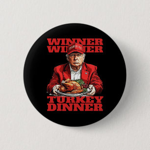 Chapa Redonda De 5 Cm Humor Divertido Trump Ganador Ganador Cena De Pavo