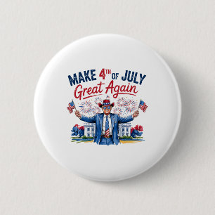 Chapa Redonda De 5 Cm Humor Divertido Trump Haz El 4 De Julio Grande De