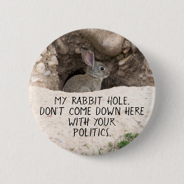 Chapa Redonda De 5 Cm Humor sobre política de foto de conejo político
