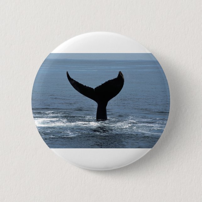 Chapa Redonda De 5 Cm Humpback whale tail (Anverso)