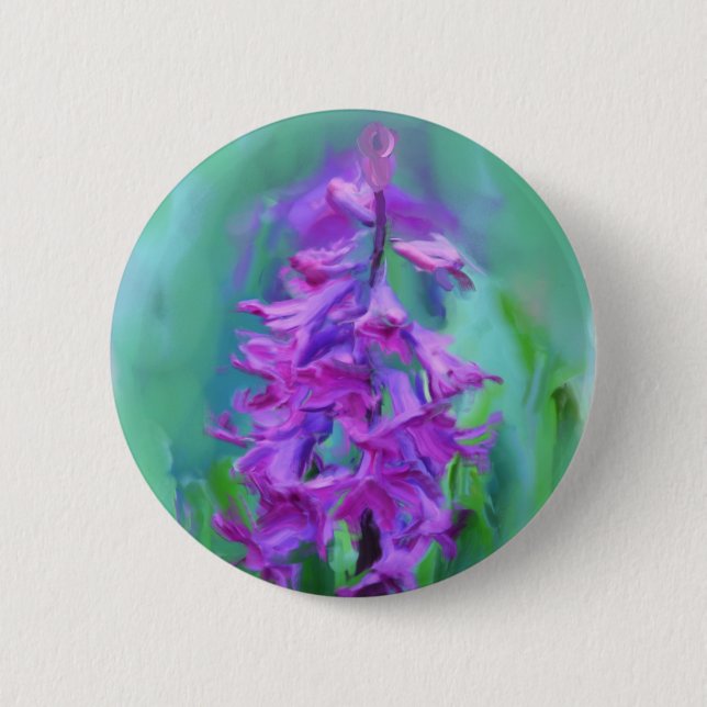 Chapa Redonda De 5 Cm Hyacinth Flower (Anverso)