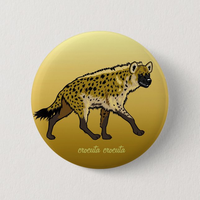 Chapa Redonda De 5 Cm hyena manchado (Anverso)