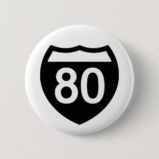 Chapa Redonda De 5 Cm I-80 Highway sign button design
