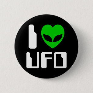 Chapa Redonda De 5 Cm I Alien Heart UFO
