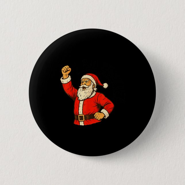 Chapa Redonda De 5 Cm I Am Santifa Santa Claus Anti Fascism Christmas Au (Anverso)