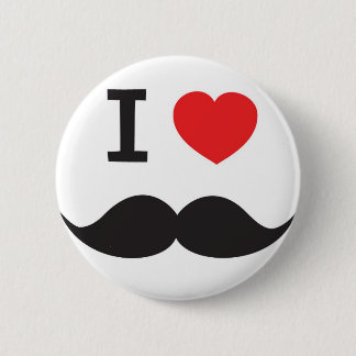 Chapa Redonda De 5 Cm I bigote del corazón