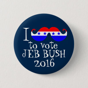 Chapa Redonda De 5 Cm I bigote usted para votar a Jeb Bush 2016