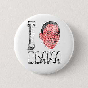 Chapa Redonda De 5 Cm I botones de Obama del corazón