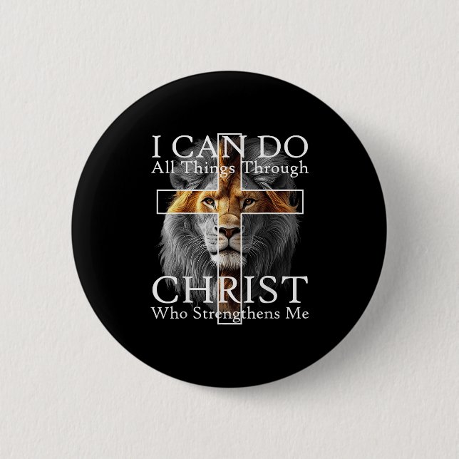 Chapa Redonda De 5 Cm I Can Do All Things Through Christ Who Strengthens (Anverso)
