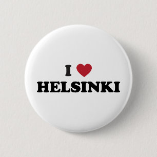 Chapa Redonda De 5 Cm I corazón Helsinki Finlandia