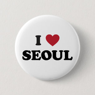 Chapa Redonda De 5 Cm I Corea del Sur de Seul del corazón