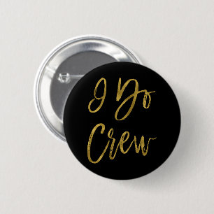 Chapa Redonda De 5 Cm I Do Crew Faux Relieve metalizado dorado Bachelore