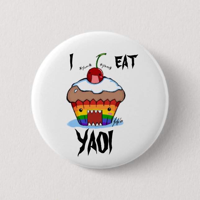 CHAPA REDONDA DE 5 CM I EAT YAOI (Anverso)