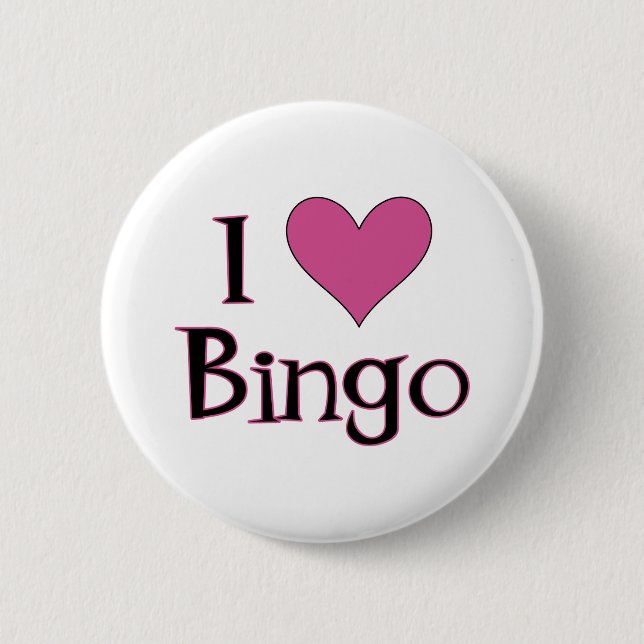 Chapa Redonda De 5 Cm I Heart Bingo (Anverso)