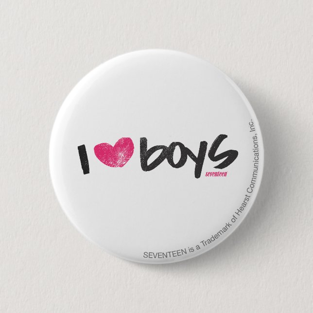 Chapa Redonda De 5 Cm I Heart Boys Magenta (Anverso)