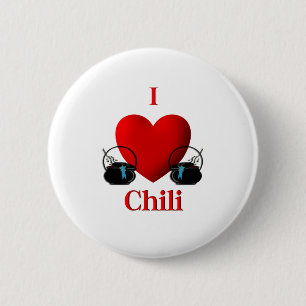 Chapa Redonda De 5 Cm I Heart Chili
