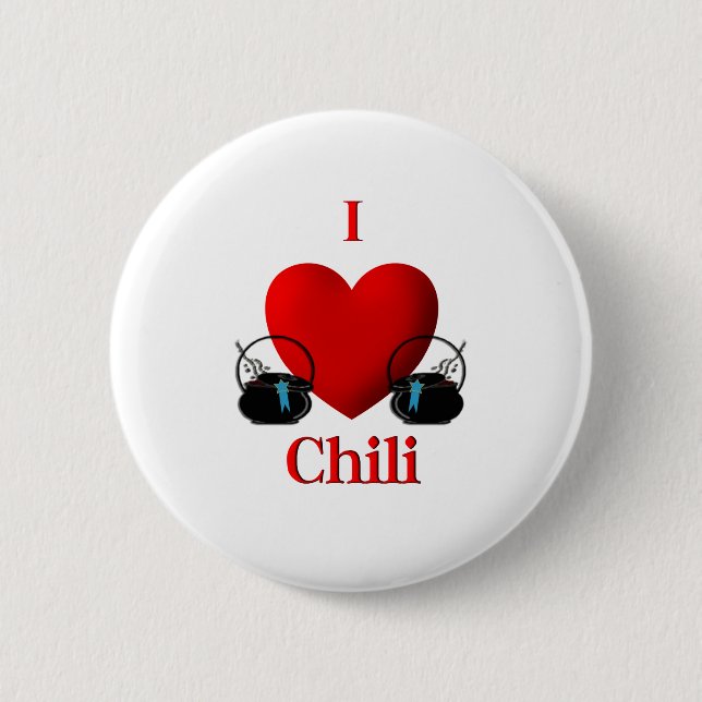 Chapa Redonda De 5 Cm I Heart Chili (Anverso)