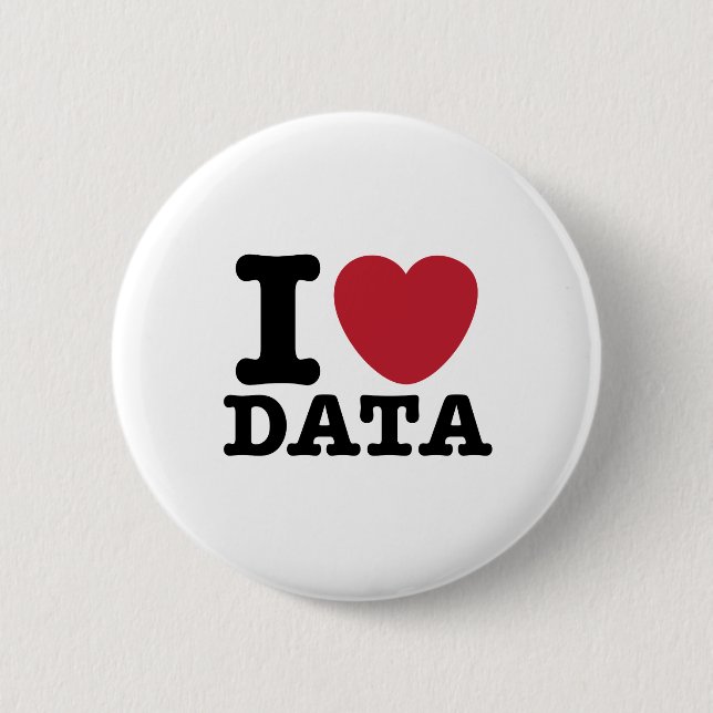 Chapa Redonda De 5 Cm I Heart Data (Anverso)