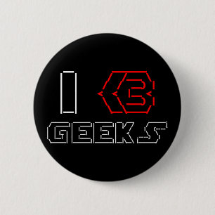 Chapa Redonda De 5 Cm I Heart Geeks ASCII ART