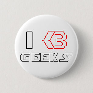 Chapa Redonda De 5 Cm I Heart Geeks ASCII ART
