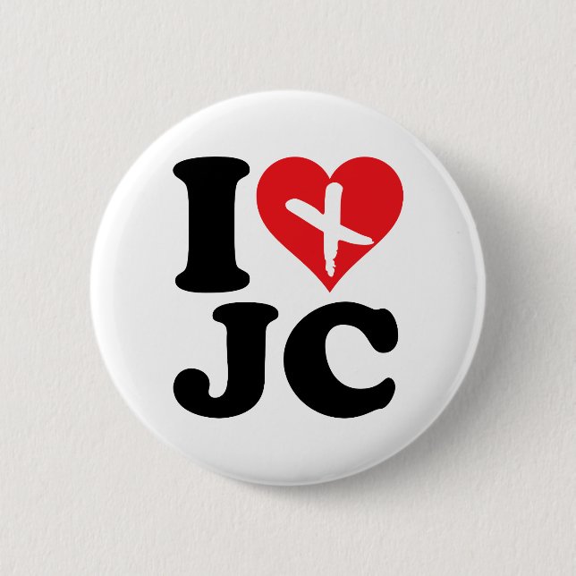 Chapa Redonda De 5 Cm I Heart JC (Anverso)