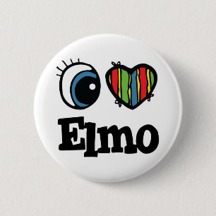 Chapa Redonda De 5 Cm I Heart (Love) Elmo