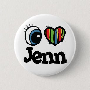 Chapa Redonda De 5 Cm I Heart (Love) Jenn